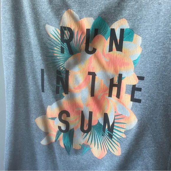 Old Navy Run in the Sun Tank Top Size Small Racerback Hibiscus Tropical Floral - Picture 3 of 4